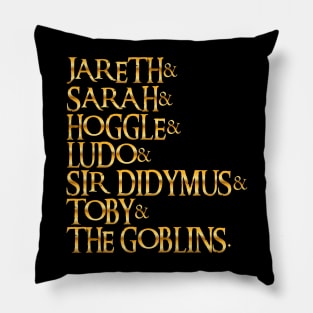 The Labyrinth Gold Metallic Names List Pillow