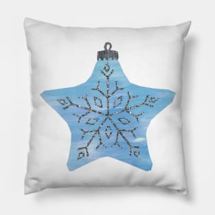 Bauble - Blue star snowflake Pillow