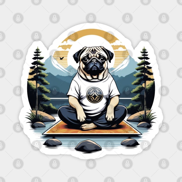 Yoga Pug Magnet by ArtfulTat
