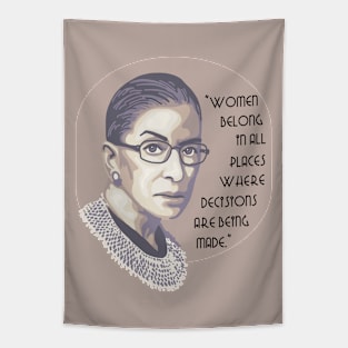 Ruth Bader Ginsburg Portrait and Quote Tapestry