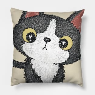 Black kitten walking Pillow