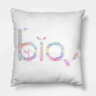 Bio Biodiversity Concept Silhouette Shape Text Word Cloud Pillow