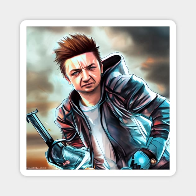 Anime illustration of Jeremy Renner Magnet by cornelliusy