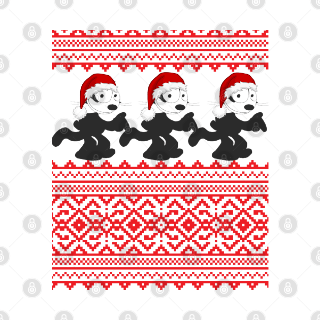 Felix The Cat Ugly Christmas Sweater by Museflash