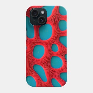 Abstract Teal and Red Phone Case