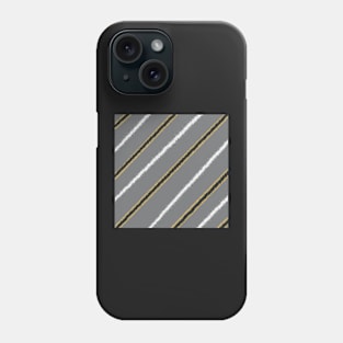 Grey, black, gold, and white diagonal stripes Phone Case