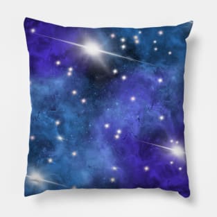 Blue Turquoise Purple Star Nebula Space Galaxy Universe Pillow