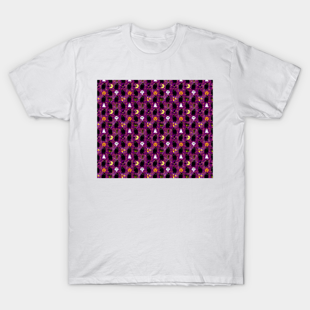 Discover Cute Purple Halloween Pattern - Halloween - T-Shirt