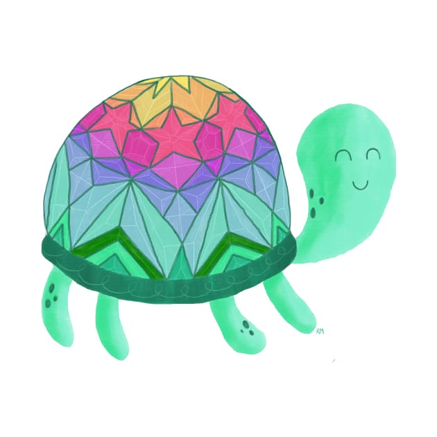 Cute Rainbow Shell Turtle by RuthMCreative