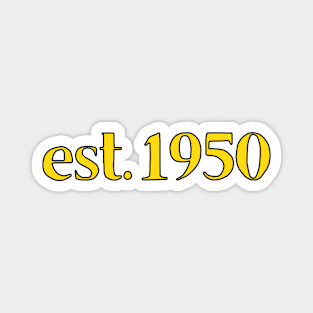 Est. 1950 Cartoonish Retro Birthday Magnet