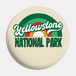 Yellowstone National Park in green with Rainbow Pin