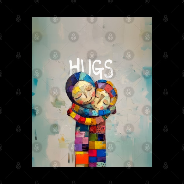 Hugs: Somebody Needs a Hug Today on a Dark Background by Puff Sumo