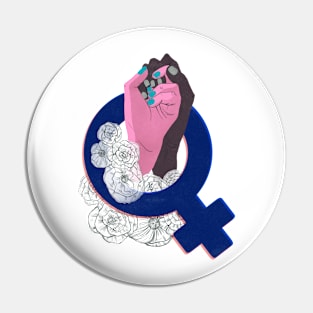 The feminist flourish, sisterhood Pin