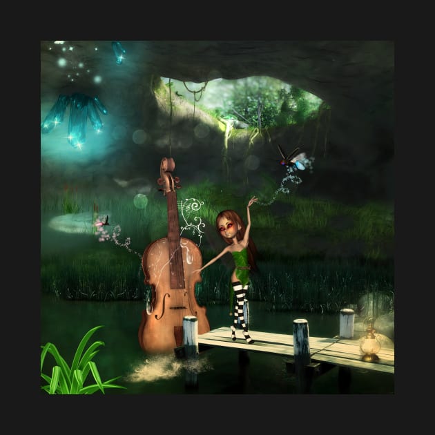 The mysterious Cave with  the wonderful of the Violin and dancing fairy by Nicky2342