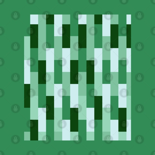 Green Striped Geometric Pattern in Blocks by OneThreeSix