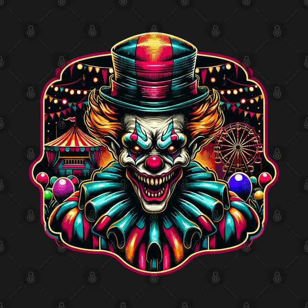 Carnival Clown: Eerie Vector Illustration by SergioArt