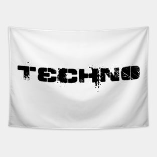 techno distorted logo design Tapestry