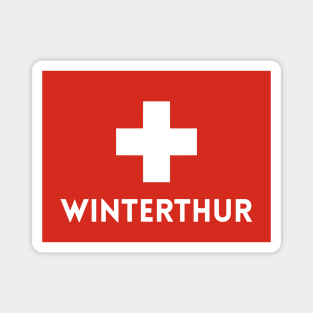 Winterthur City in Swiss Flag Magnet