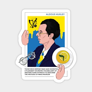 Aldous Huxley Anti War Blue Yellow Lemonade Patriotic Ukraine Magnet