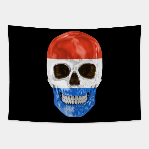 Netherlands Flag Skull - Gift for Dutch With Roots From Netherlands Tapestry by Country Flags