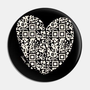 Pastel Yellow Rick Astley Rickroll QR Code Heart Art Pin