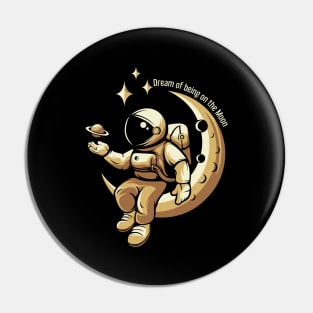 Astronaut On The Moon Pin