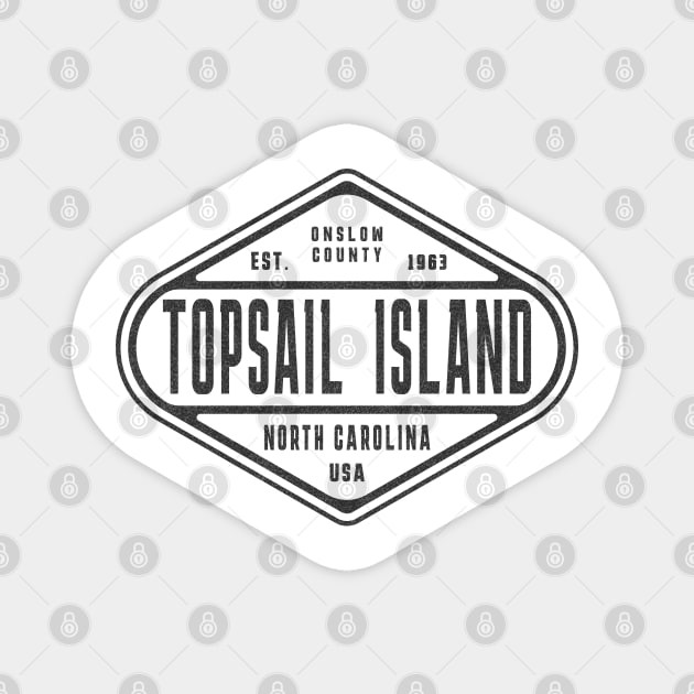 Topsail Island, NC Summertime Weathered Sign Magnet by Contentarama