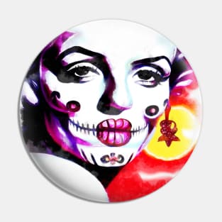 Marilyn Monroe with sugar skull make up Pin