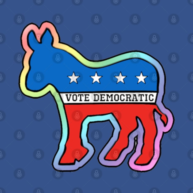 DEMOCRATIC DONKEY MASCOT VOTE DEMOCRAT LGBT RAINBOW by colormecolorado