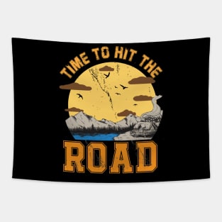 Time To Hit The Road Vintage Funny Tapestry