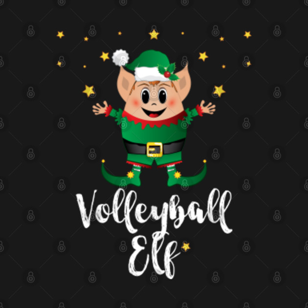 Disover Volleyball Elf Christmas Elves Xmas Matching Family Group - Volleyball - T-Shirt