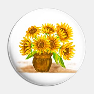 Bouquet of sunflowers in vase 2 Pin