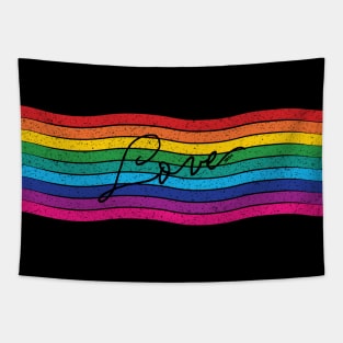 Retro Rainbow Stripe Flag Love Tapestry