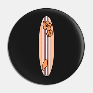 Lesbian Flag Surfboard - Light Orange Pin