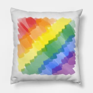 Messy Rainbow Stripes Pillow