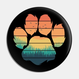 Retro Dog Paw for Dog Lovers Pin