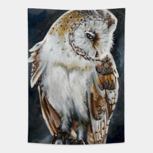 Barn Owl Oil Painting Tapestry