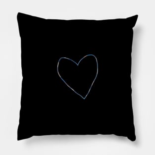 Small Aqua Blue Heart Line Pillow