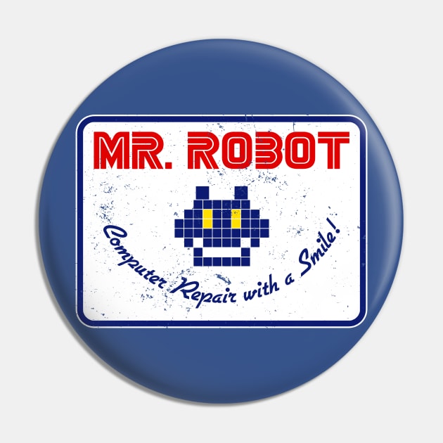 Mr. Robot "Computer Repair With A Smile" Pin by CultureClashClothing