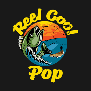 Reel Cool Pop Fisherman. Perfect for the Bass Fisherman, fishing rod graphic. T-Shirt