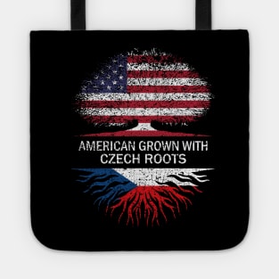 American Grown with Czech Roots USA Flag Tote