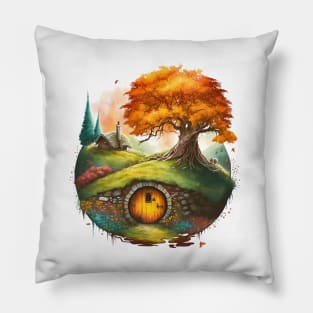 Round Doors in Autumn - Fantasy Pillow