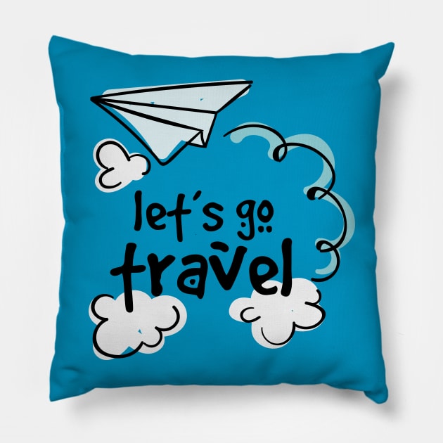 Lets Go Travel Pillow by TomCage