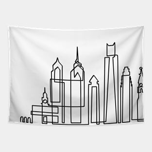 Philadelphia Skyline in onedraw Tapestry