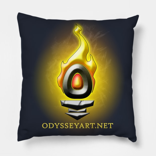 Odyssey Torch Icon Aflame Pillow by artofbriancroll