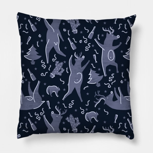 Drunk Deers Pillow by beesants