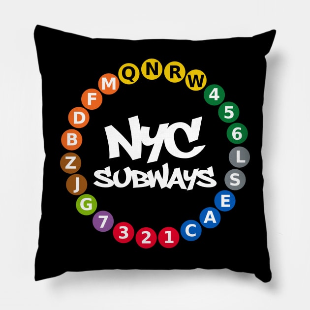 NYC Subways Pillow by Gamers Gear