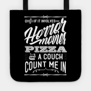 Horror movies Pizza Couch Tote