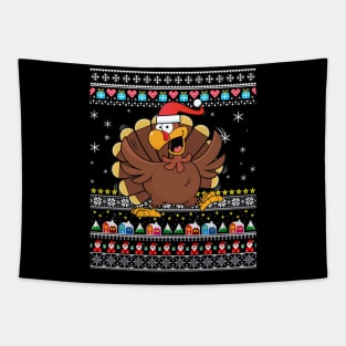 Thanksgiving Turkey Ugly Christmas Sweater Tapestry