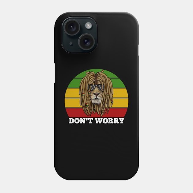 Don't Worry, Jamaica, Rasta African Lion Phone Case by dukito